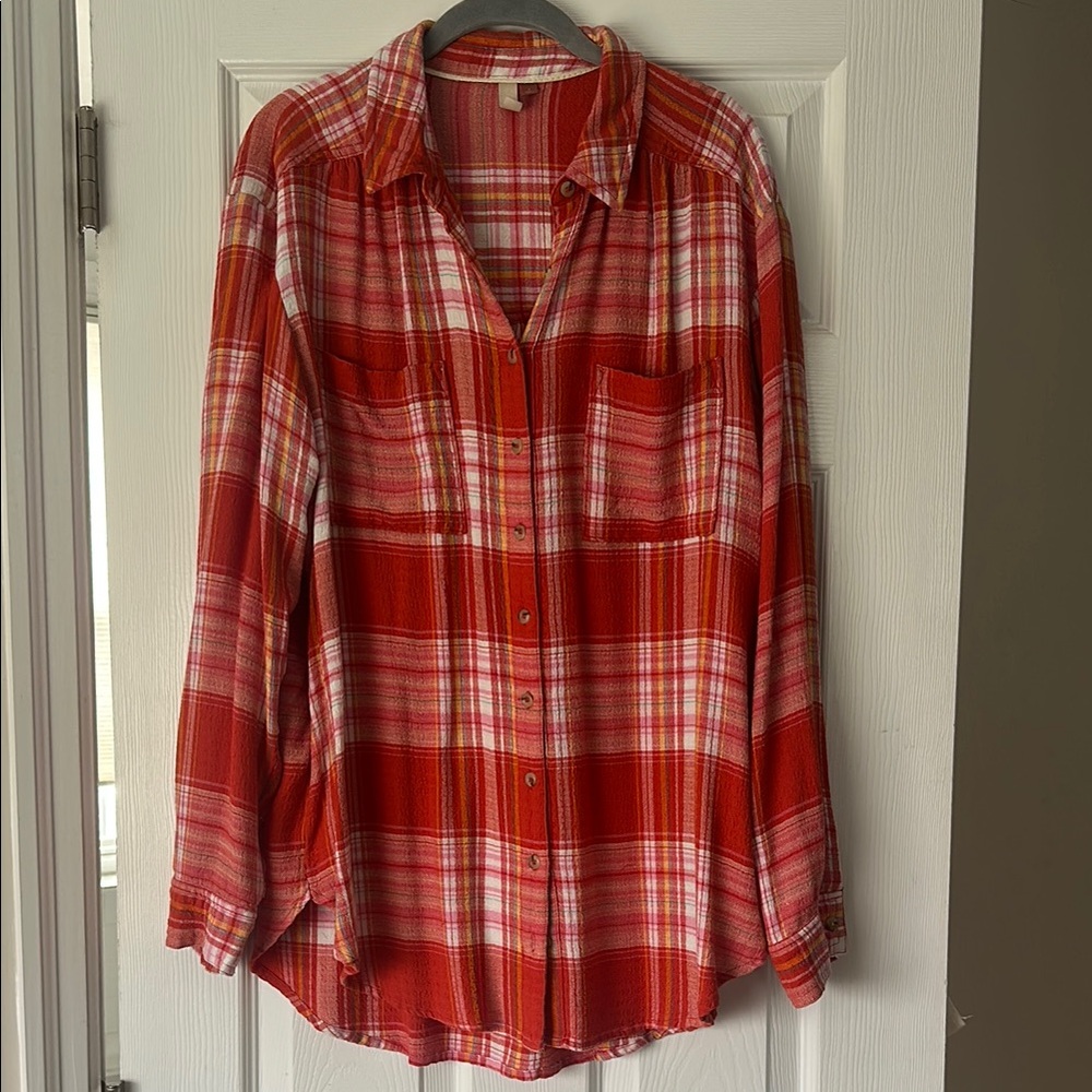 Pilcro oversized plaid shirt size L